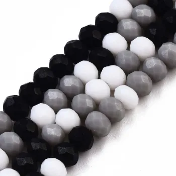 Cristal matte negro gris y blanco 3.5x3mm