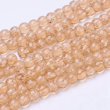 Vidrio crujido beige redondo 6mm