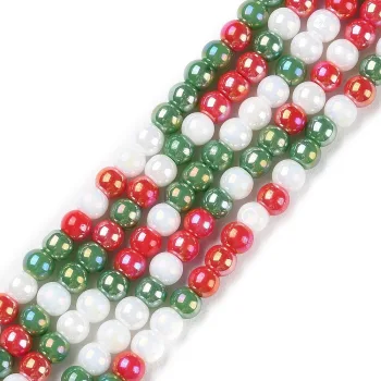 Vidrio redondo metalizado rojo verde y blanco 4mm