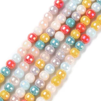 Vidrio redondo metalizado multicolor arcoiris 4mm