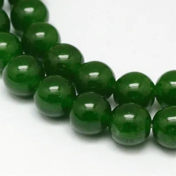 Jade taiwan natural verde oscuro redondo 10mm