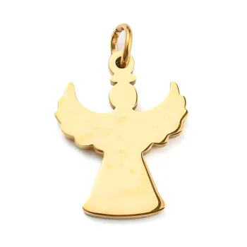 Ángel dorado acero inoxidable dorado 18x14x1.5mm