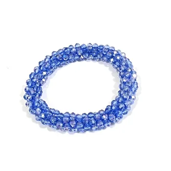 Pulsera Kumihimo elástica azul maya