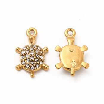 Tortuga dije acero inoxidable dorado y brillantes 13x8x3mm