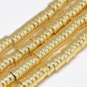 Hematite disco dorado 6x2mm