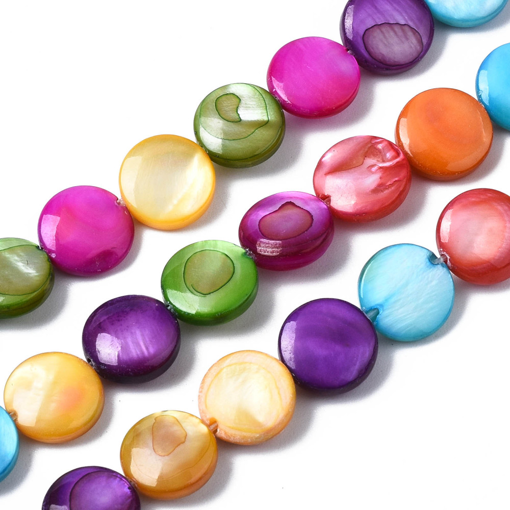 Concha multicolor redonda plana 9x3mm – Ekrea el Taller – Materiales ...