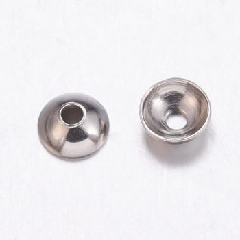 Capuchon liso acero inoxidable plateado 4mm