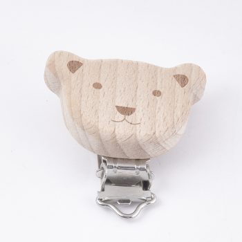 Clip madera de oso para niños 45x49x12mm