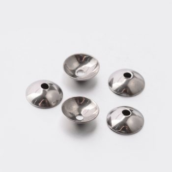 Capuchon liso plateado acero inoxidable 6x2mm