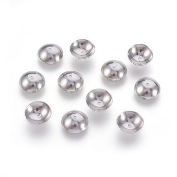 Capuchon liso plateado acero inoxidable  8x2.4mm