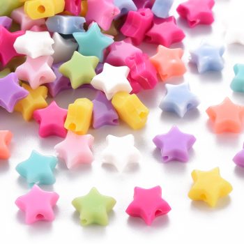 Estrella multicolor acrílica  8x9x3.5mm