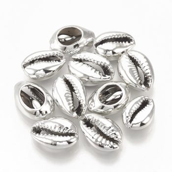 Concha electroplatinada plateada 18x12x6mm