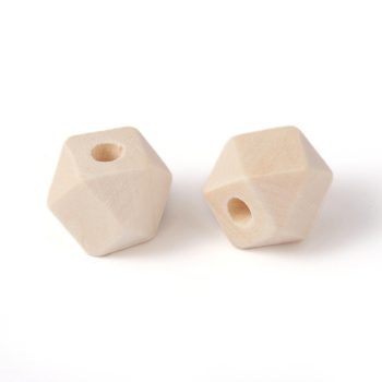 Abalorio madera natural cubo facetado 9x12x12mm