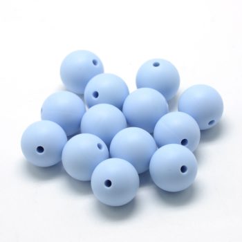 Abalorio silicón niños redondo 12mm celeste