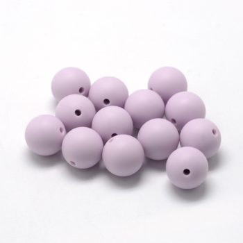 Abalorio silicón niños redondo 12mm lila