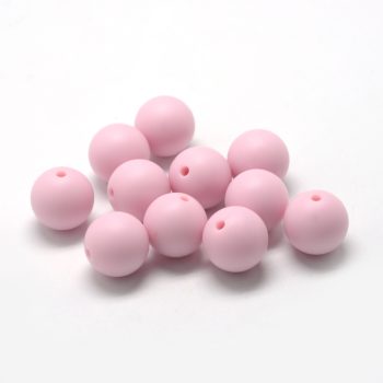 Abalorio silicón niños redondo 12mm rosado claro