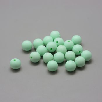 Abalorio silicón niños redondo 12mm verde pastel