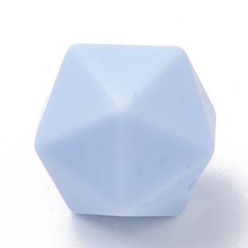 Abalorio facetado de silicón niños 16x16mm celeste