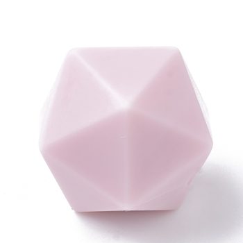 Abalorio facetado de silicón niños 16x16mm rosado claro