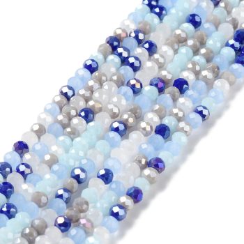 Cristal brillante azul multicolor 4x3mm