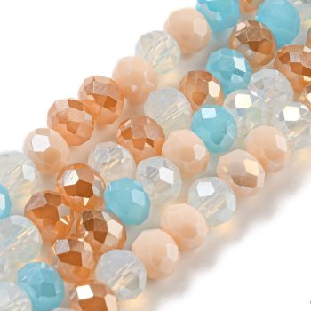 Cristal brillante beige celeste multicolor 6x5mm
