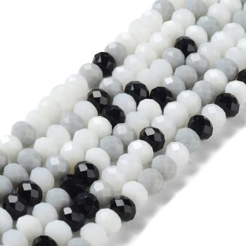 Cristal brillante blanco negro multicolor 8x6mm