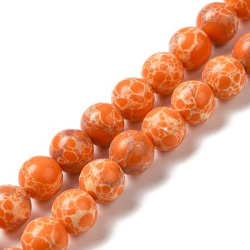 Jasper imperial redondo naranja 8mm