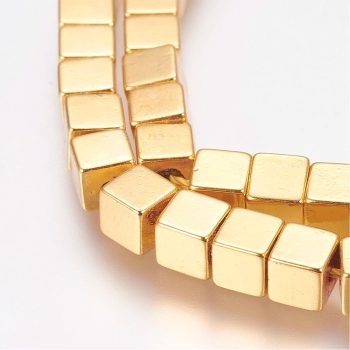 Hematite cubo dorado 4x4x4mm