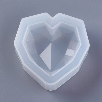 Molde resina corazón facetado 73x73x20mm
