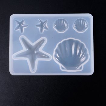 Molde resina de cochas y estrellas de mar 85x61mm