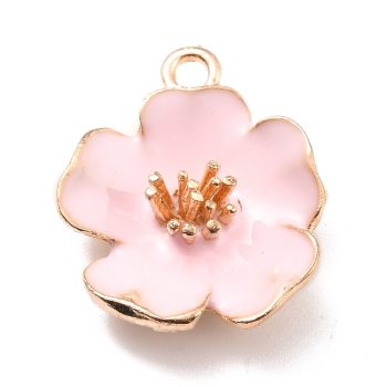 Flor de hibisco rosado claro 23x19.5x6mm