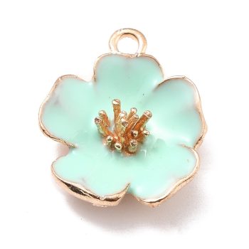 Flor de hibisco turquesa 23x19.5x6mm