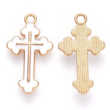 Cruz blanca dije enamel 25x14x2mm