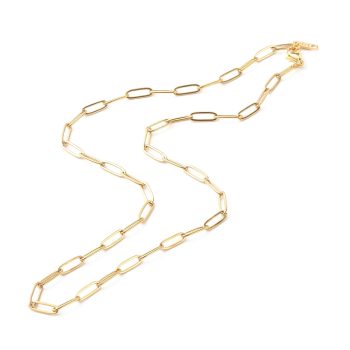 Cadena dorada paperclip acero inoxidable 49cm