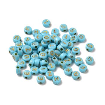 Letra acrílica redonda turquesa 7x4mm