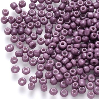 Abalorio mostacilla redondo morado perlado 3mm