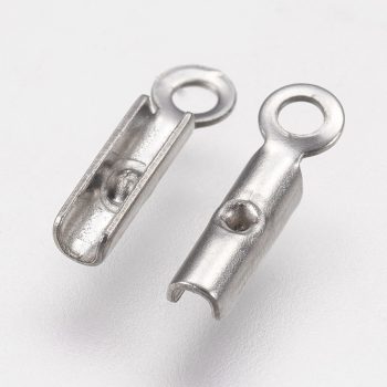 Terminal plegable plateado acero inox 9x2x1.5mm