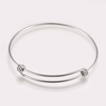 Brazalete ajustable plateado acero inoxidable 16cm