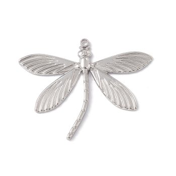 Libélula plateada acero inoxidable 28x35x1.5mm