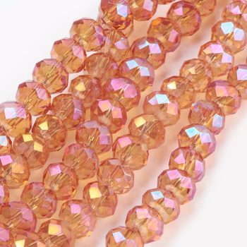 Cristal naranja tornasol brillante 6x4mm