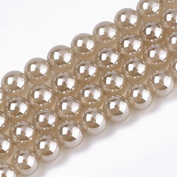 Ágata brillante beige facetada redonda 6mm