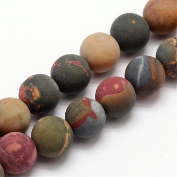 Jasper Picasso glaceado redondo 10mm