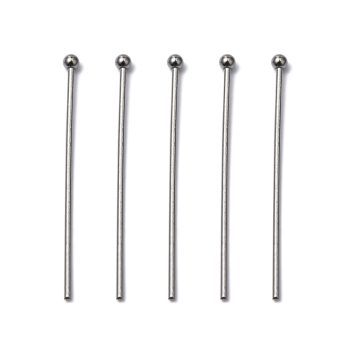 Pin de perla acero inox plateado 30x0.7mm
