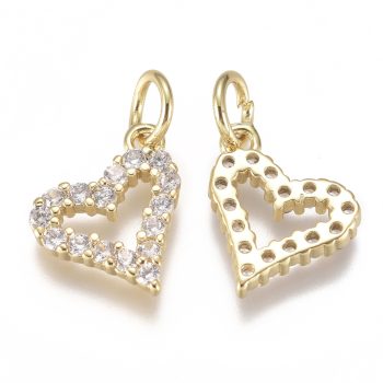 Corazón zirconias y baño de oro 18k 10x10x2mm