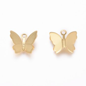 Mariposa dije baño de oro 18k 11x13x3.5mm