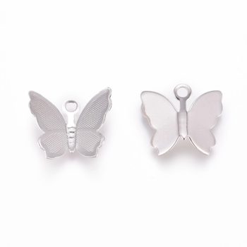 Mariposa dije baño platino 11x13x3.5mm