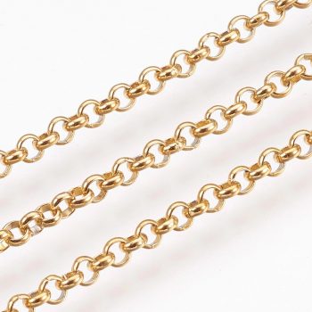 Cadena acero dorada redonda 2.5x1mm