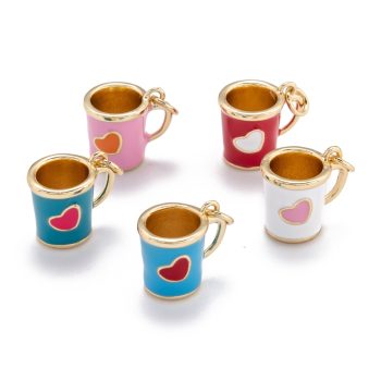Taza corazón enamel multicolor 12x13x10mm