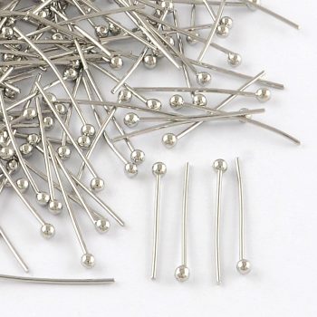 Pin de perla brass plateado 32x0.5mm