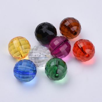 Abalorio redondo facetado acrílico multicolor 8x8mm